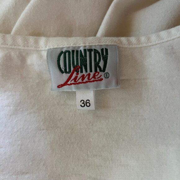 Vintage Country Line Size 36 Cream Top Puffed Sleeves *Flaws - Picture 2 of 16